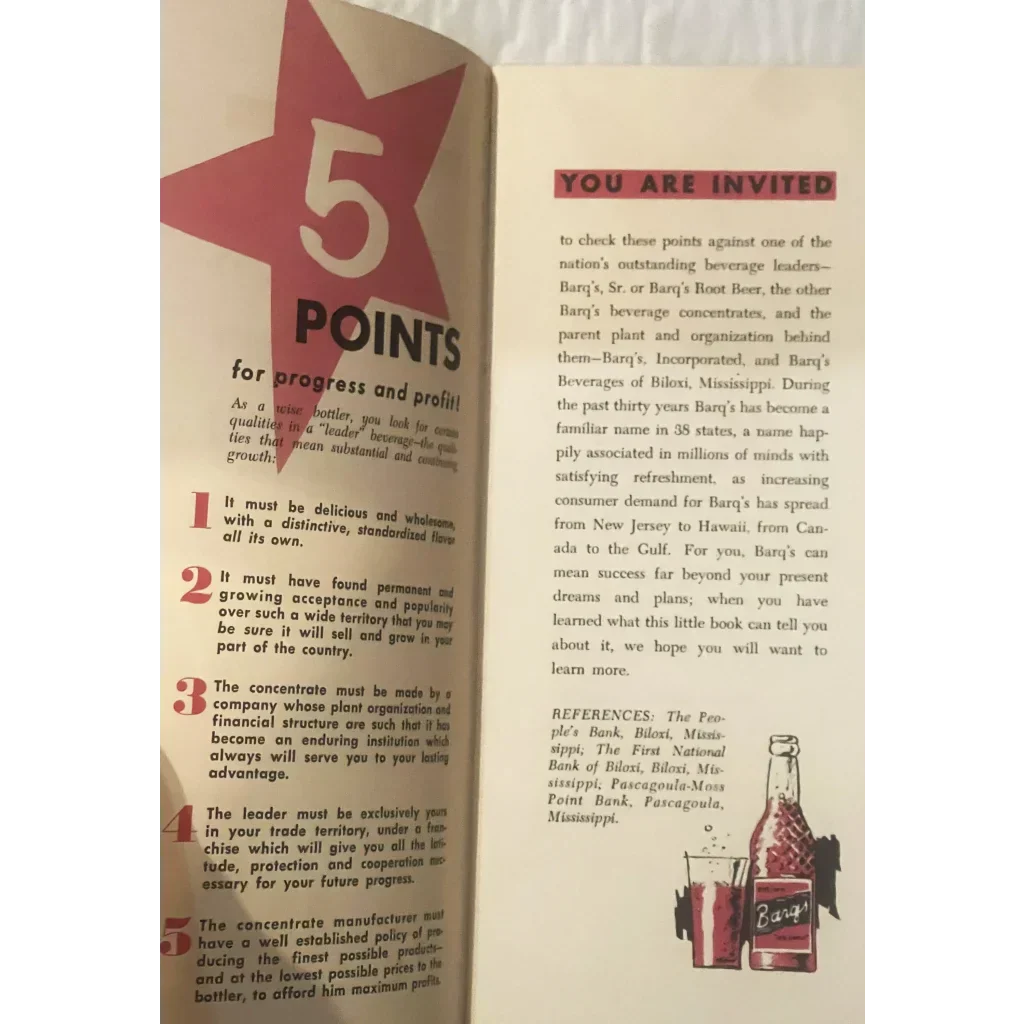 Vintage 1956 Barq’s Root Beer “Smooth Sailing for the Bottler” Pamphlet – Soda Advertising Classic ⛵