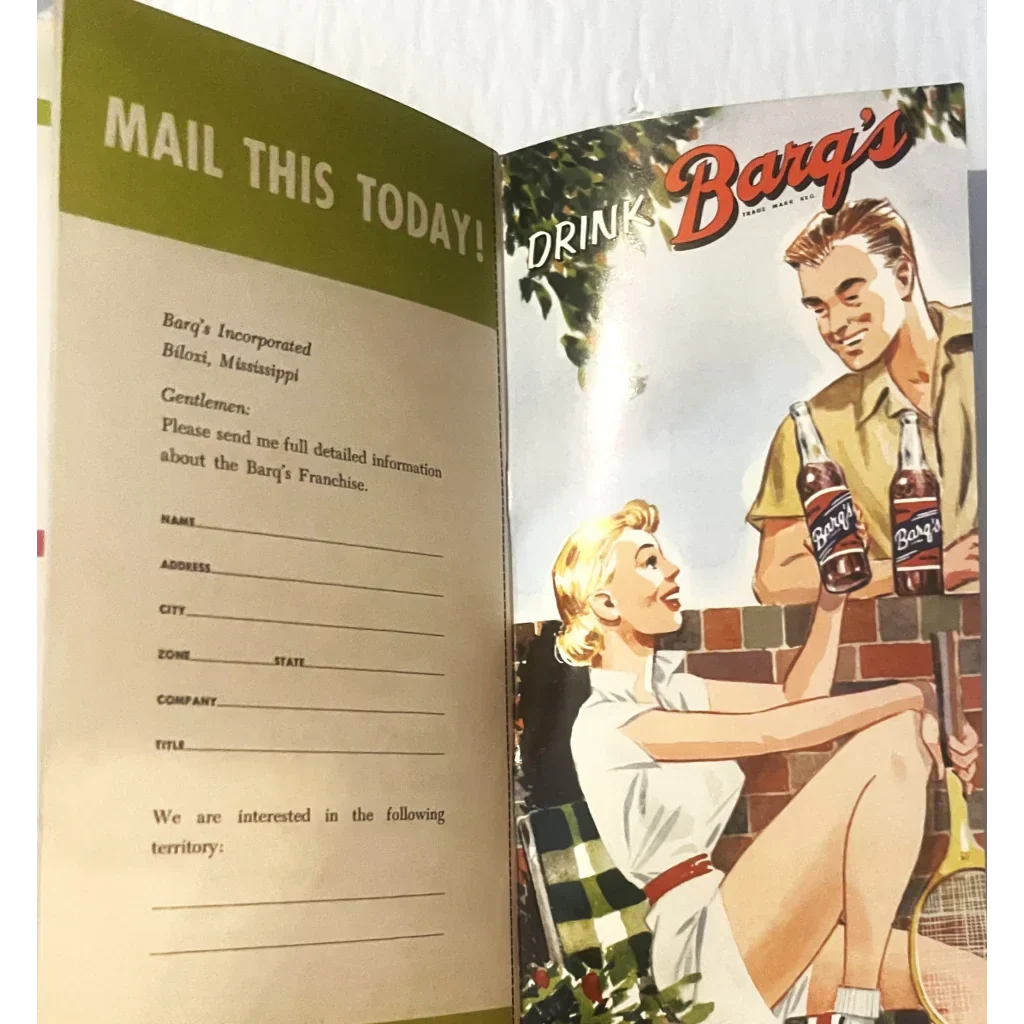 Vintage 1956 Barq’s Root Beer “Smooth Sailing for the Bottler” Pamphlet – Soda Advertising Classic ⛵