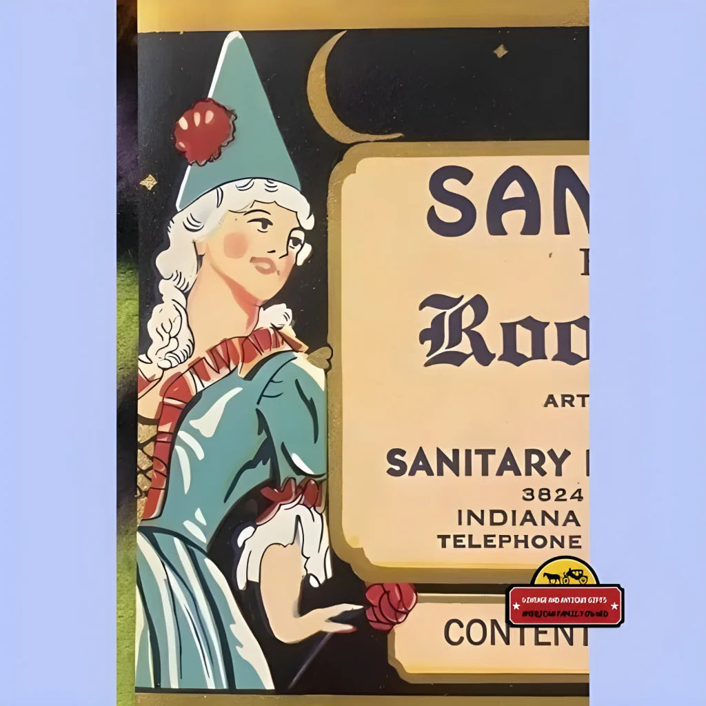 Antique 1920s Sanitary Root Beer Label 🧴 Indiana Harbor Indiana NOS Jester & Castle
